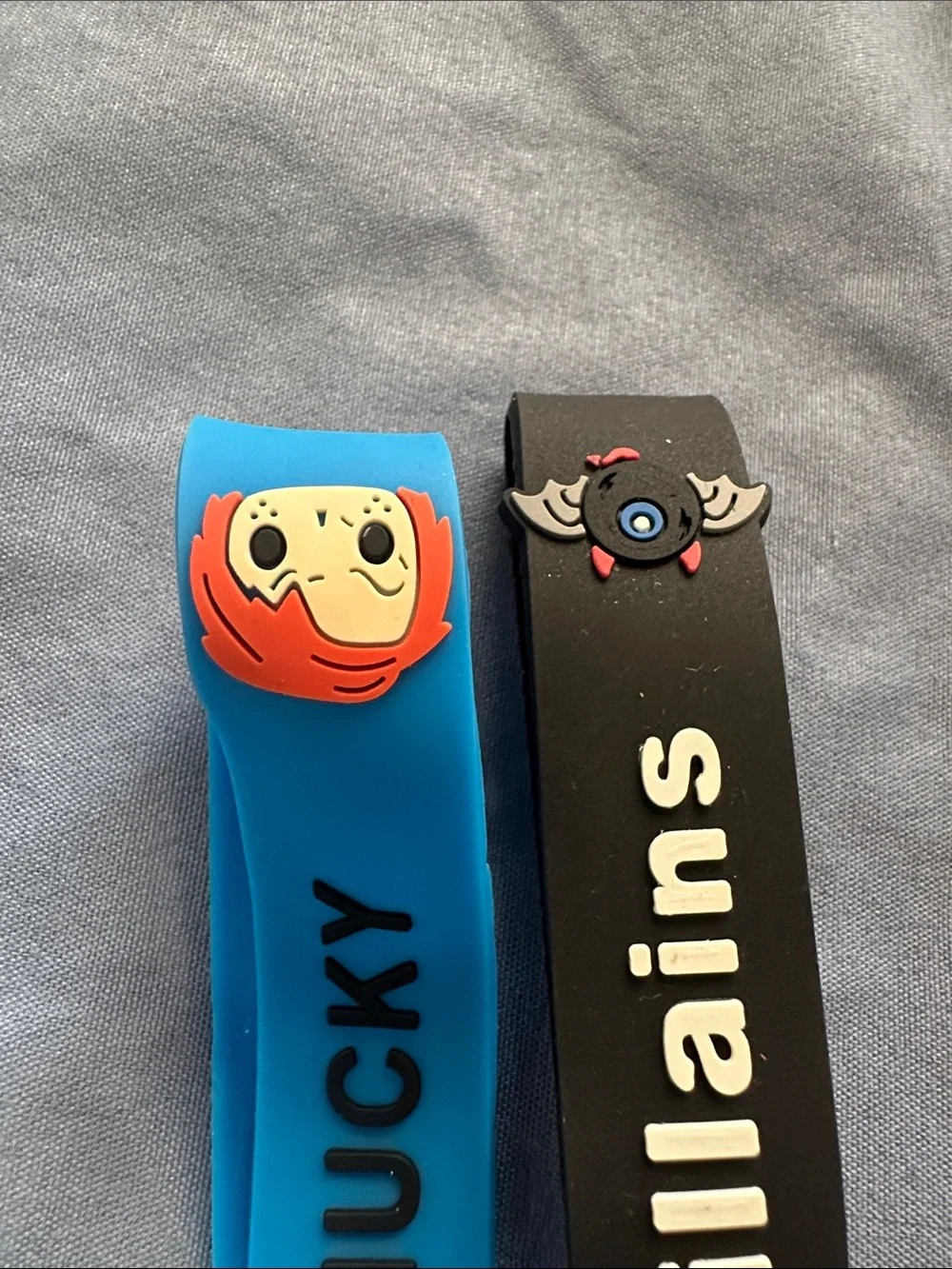 Blue & Black Character Silicone Key Fob Set